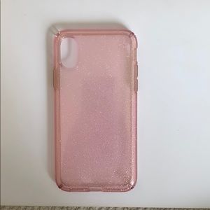 iPhone X Speck Presidio Clear + Glitter Pink